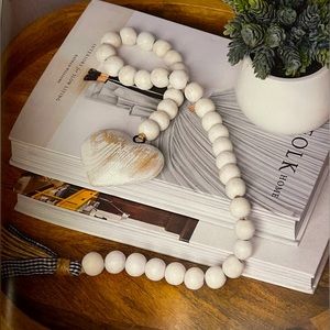 Decocrated Wooden Beads with Wooden Heart